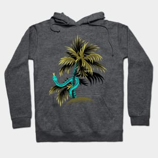 Snake Palms - Dark Teal/Mustard Hoodie